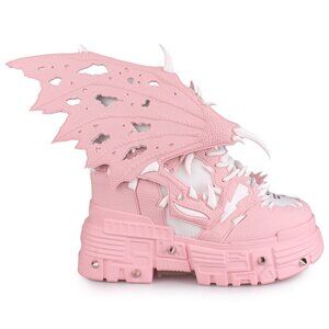 ANTHONY WANG PINK APPLE Dragon Wing Pink Platform Sneakers